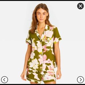 Women's Floral Print  Shorts Pajama Set